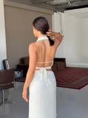 Lace halter bralette- Buttercream