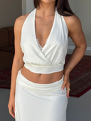 Lace halter bralette- Buttercream